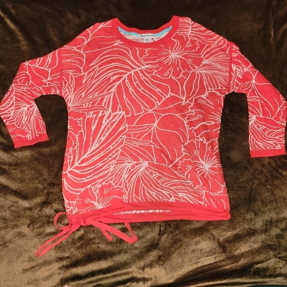 Tommy Bahama‎ Island Bloom Jacquard Tie Sweater Poppy Red - Picture 4 of 5